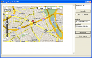 GoogleMapsTest Program Screenshot